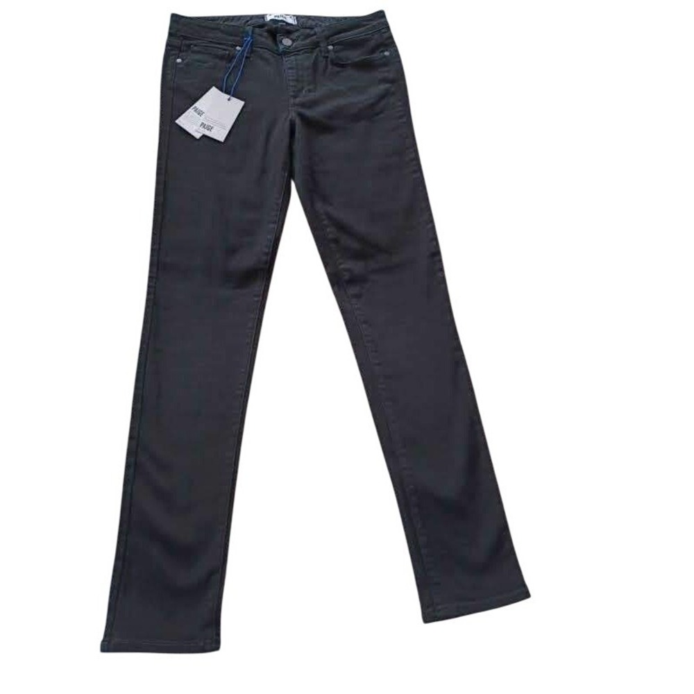 NWT PAIGE Skyline Skinny Jeans 30x31 Black Ink Transcend Denim USA $229 - Picture 2 of 16